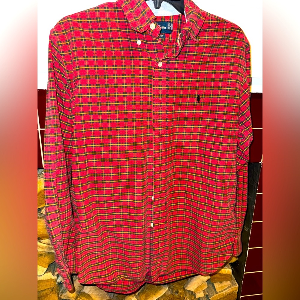 Polo by Ralph Lauren Men's Red Plaid Button Down Shirt - M